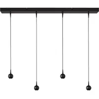Masterlight 4-lichts hanglamp Talana 100 x 8cm zwart Ø 6cm DTW