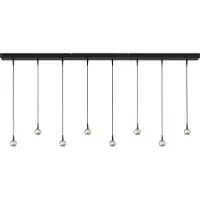 Masterlight 8-lichts hanglamp Talana zwart met nikkel Ø6cm DTW