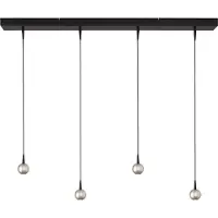 Masterlight 4-lichts hanglamp Talana zwart met nikkel Ø6cm DTW