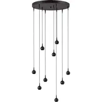 Masterlight 9-lichts hanglamp Talana zwart Ø 50cm DTW