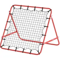 HOMCOM voetbal rebounder, kickback doel, terugkaatswand, net, metalen buizen, rood+zwart
