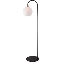 Masterlight Vloerlamp Lazise zwart met goud en wit glas