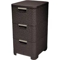 Curver Opbergtoren - Chocolade - 3 x 14 L - Riet - Elegant - Praktisch