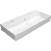 GSI Kube X Dubbele keramische wastafel 100x47cm, wit ExtraGlaze