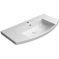 GSI Norm Keramische wastafel gebogen 100x52cm, wit ExtraGlaze