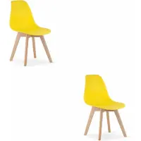 Leobert KITO Eetkamerstoelen – Set van 2 – Groen Kunststof – Naturelkleurige Kunststof Poten – Moderne Kuipstoel – Modern Design – Voor Eettafel, Keuken en Eetkamer