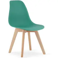 Leobert KITO Eetkamerstoel – Groen Kunststof – Naturelkleurige Kunststof Poten – Moderne Kuipstoel – Modern Design – Voor Eettafel, Keuken en Eetkamer