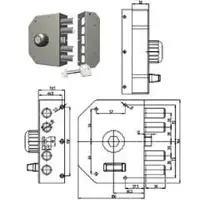 CR Slot met cilinder en rozet, model 3050 - cilinder ø 60 mm, rechts (3050-02N)