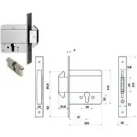 Iseo Inbraakwerende sloten. Enkelvoudige poortsloten. Cat. (Categorie). Inbraakwerende schoten. Cilinder: Europees model 778 - 61 mm. (Artikelnummer: 0000007780000)