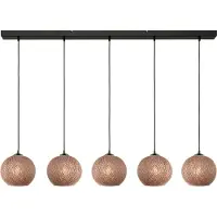 Masterlight 5-lichts hanglamp Corda rotan Ø 20cm