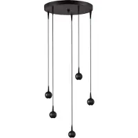 Masterlight 5-lichts hanglamp Talana zwart Ø 35cm DTW