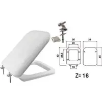 Saniplast Toiletbril, thermisch gehard, model "Double", wit, met metalen scharnieren