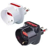 Rosie Drievoudige Schuko/universele adapter 16A Rosi 2P+T - stopcontacten 10/16A 2P+T, kleur: wit