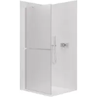 CERANO Douchewand Walk-in Onyx Y L/P - 8 mm + plank/handdoekhouder - chroom, melkglas - 100x200 cm
