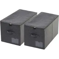 Sonstiges Opbergmand, set van 2, inklapbaar, wasbaar, 56*32*33 cm (2 stuks), zwart/grijs