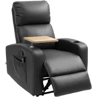 HOMCOM -Massagesessel-Stahl, Mikrofaserstoff-77L x 93B x 105H cm-Schwarz