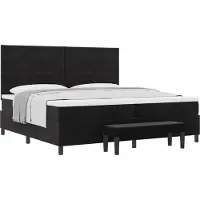 vidaXL Boxspringbed met hoofdeinde, zwart, 200 x 200 cm, fluweel