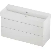 Proline Zara Badmeubelset Porselein Loft Zonder Kraangat 120x46x73 cm Glans Wit Mat Wit