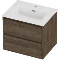 Proline tribute badmeubelset porselein elegant 1 gat 60x46x54 cm glans wit vital oak