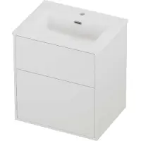 Proline tribute badmeubelset porselein elegant 1 kraangat 60x46x67 cm mat wit mat white