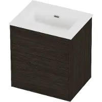 Proline tribute badmeubelset porselein elegant 2 laden 60x46x67 cm mat white mokka oak