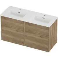 Proline Tribute Badmeubelset Porselein Elegant Voor Grepen 120x46x67 cm Glans Wit Cider Oak