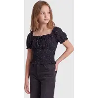 ONLY GIRLS Blouse 'KOGHillary' nachtblauw / wit