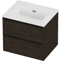 Proline tribute badmeubelset porselein elegant 60x46x54 cm mat white mokka oak