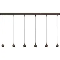 Masterlight 6-lichts hanglamp Talana 130cm cacao bruin Ø 6cm DTW