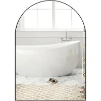 HOMCOM Badspiegel, 50 x 70 cm, spiegel met beschermfolie tegen glassplinters, badkamerspiegel