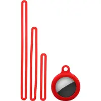 Mobigear Shockproof Siliconen Hoesje voor Apple AirTag - Rood