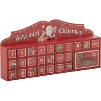 J-Line Adventskalender - hout - rood/wit