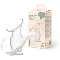 Babyono Siliconen Melkopvanger 100 ml - Moedermelkcollector met Zuignap en Deksel - Siliconen Borstkolf voor Borstvoeding - Handsfree Melk Opvangen - BPA-vrij