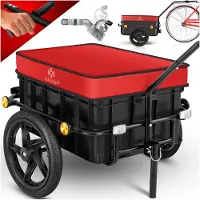 Kesser Fahrradanhänger, Lastenanhänger, Handwagen mit Kupplung, Hochdeichsel, für Fahrrad Transportanhänger Transportbox mit 70 Liter Volumen, für 2 Bierkästen