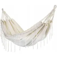 Bauerkraft Boho Dubbele Hangmat met Franjes - Beige, 200x150cm