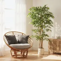 HAUSS SPOLE Kunstplant – Realistische Banyanboom Met Verstelbare Bladeren – 75 X 75 X 180 Cm – Hout En Kunststof – Groen – Voor Woonkamer En Kantoor – Met Pot