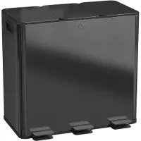 HOMCOM Prullenbak - Roestvrij Staal - 61,9x36,6x56,7cm - Zwart