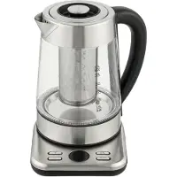 HOMCOM Elektrische waterkoker - 1.7L - Snelkookfunctie - 2200 W met Strix-thermostaat - thee-infuser en warmhoudfunctie