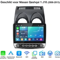 Junsun lINUX Draadloos Carplay & Andriod Auto Geschikt voor Nissan Qashqai J10 2006-2013 - 10.1 Inch HD TouchScreen - Bluetooth - Navigatie - WiFi - FM - RDS - Stuurwielbediening