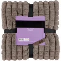 Padiro woonplaid - 150 x 200 cm - Taupe - Reliëfstructuur - Polyester