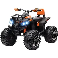 HOMCOM Elektrische Auto voor Kinderen Metaal, Kunststof 100L x 65B x 73H cm Oranje