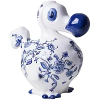 Heinen Delfts Blauw Beeld The Heritage De Blauwe Dodo 27 X 15 X 29 Cm