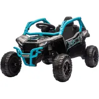 AIYAPLAY Elektrische kinderauto, 12V, kinder-UTV met 2 motoren, afstandsbediening, LED-verlichting