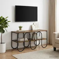 vidaXL TV-meubel 100 x 40 x 50 cm Gerookt eiken Bewerkt hout