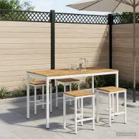 vidaXL Tuin Bar Tafel NAARDEN Wit 180 x 88,5 x 105 cm