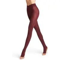 Falke Softmerino eenkleurig wol katoen panty dames rood - maat 36-38