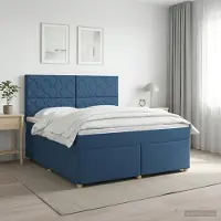 vidaXL Boxspringbed met matras met hoofdeinde Blauw 180 x 200 cm Stof