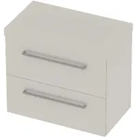 Basic Line Moby 46 Badmeubel 80x46x66cm - Opbouwgreep - Wastafel Midden Mat Wit - Zonder Kraangat - Ice White - Badkamermeubels, Badmeubel Sets