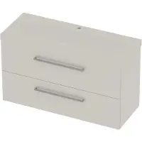 Basic Line Moby 46 Badmeubel 120x46x66cm - Opbouwgreep - Wastafel Midden Mat Wit - 1 Kraangat - Ice White - Badkamermeubels, Badmeubel Sets