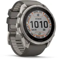 Simpletek Garmin 010-04338-01 | Fenix 9 Pro Ir, 47 mm, saffierglas, zonne-energie, volledig titanium, met Pebble Gray/zilverkleurige band